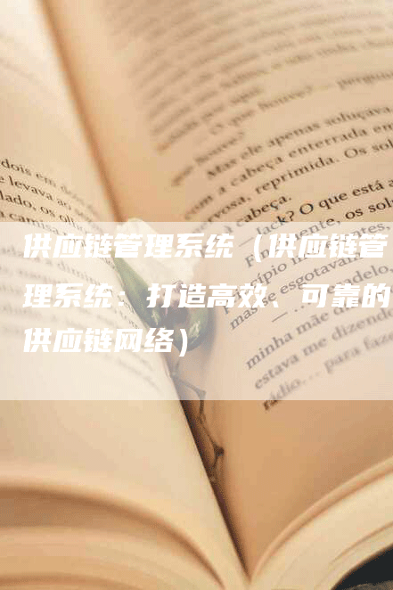 供应链管理系统（供应链管理系统：打造高效、可靠的供应链网络）