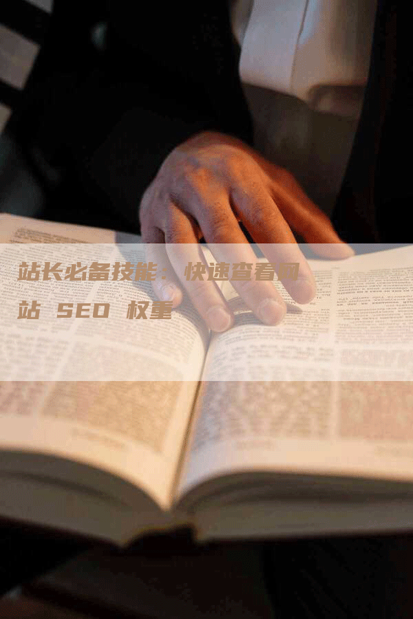 站长必备技能：快速查看网站 SEO 权重