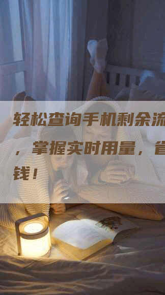 轻松查询手机剩余流量移动，掌握实时用量，省心又省钱！