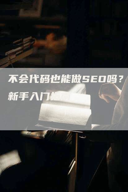 不会代码也能做SEO吗？新手入门指南