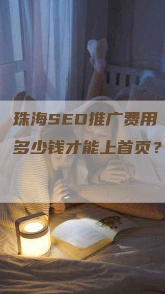 珠海SEO推广费用   多少钱才能上首页？