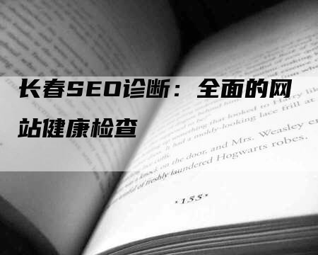 长春SEO诊断：全面的网站健康检查